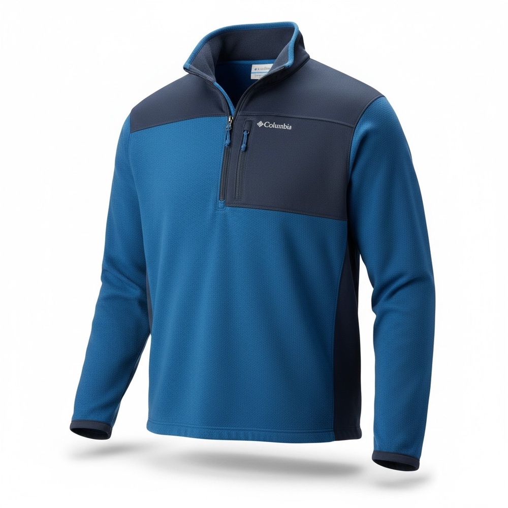 Columbia Men's Jackson Creek Half-Zip Fleece (Marine Heather Blue, XXL)